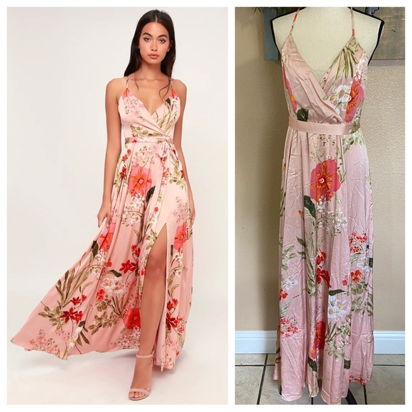 Lulus | Dresses | Nwot Lulus Still The One Blush Pink Floral Print